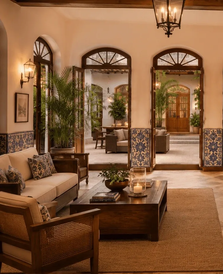 Sala de estar do casarão colonial da Pousada Neri, em São Luís/MA